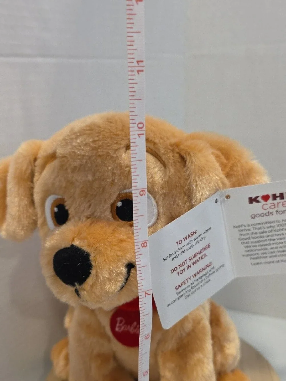 Mattel 80 Barbie Tan Plush Puppy with Red Collar By Kohl's Cares NWT